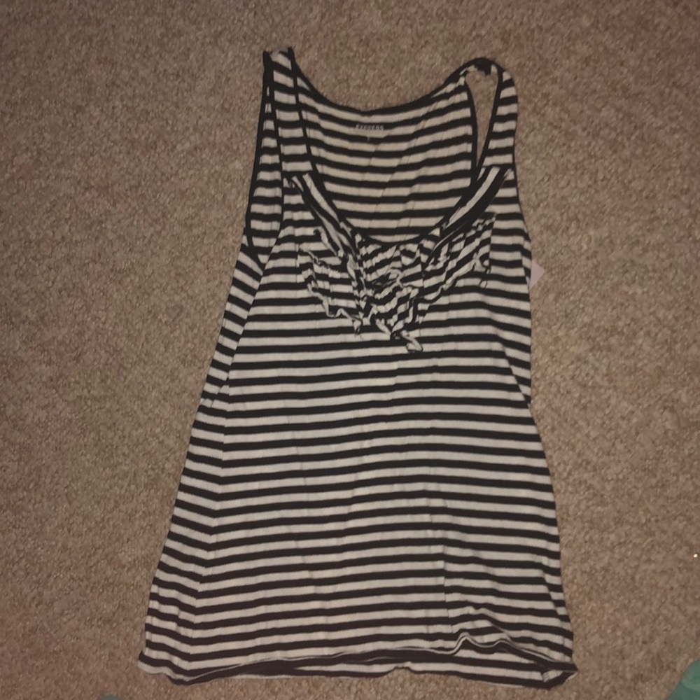 Black and white striped Express tank